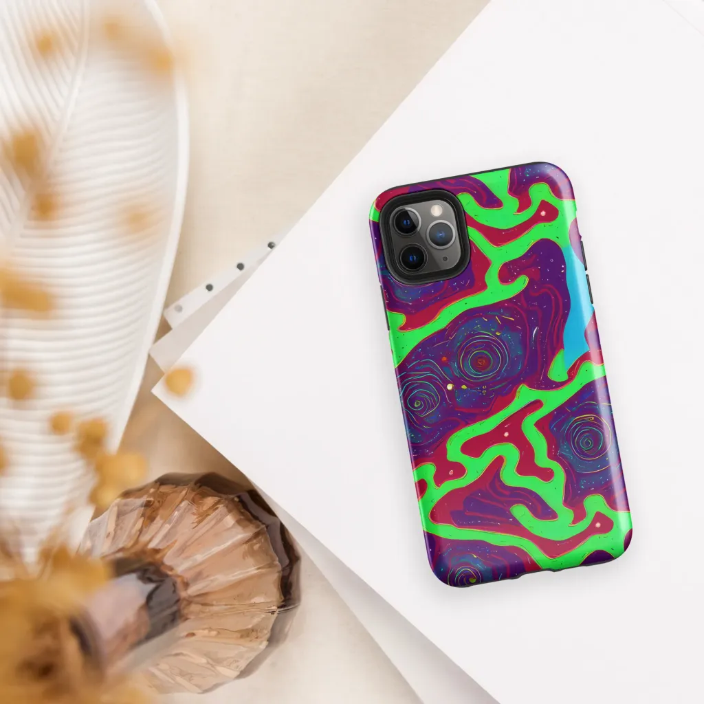 Neon Rose Riot on Tough Case for iPhone® — Front