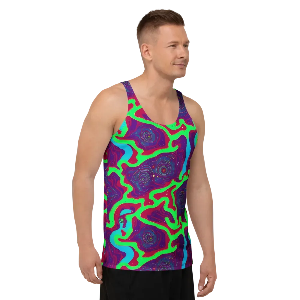 Neon Rose Riot on Men's Tank Top — Right Front
