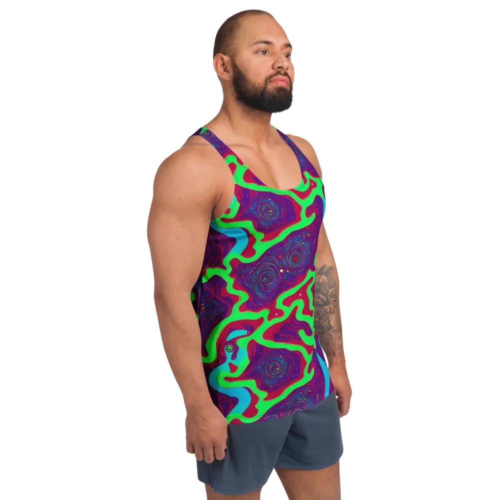 Neon Rose Riot on Men's Tank Top — Right Front