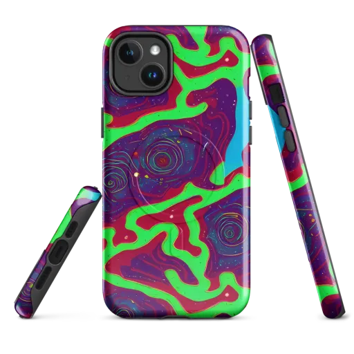 Neon Rose Riot on a MagSafe Tough Case for iPhone®