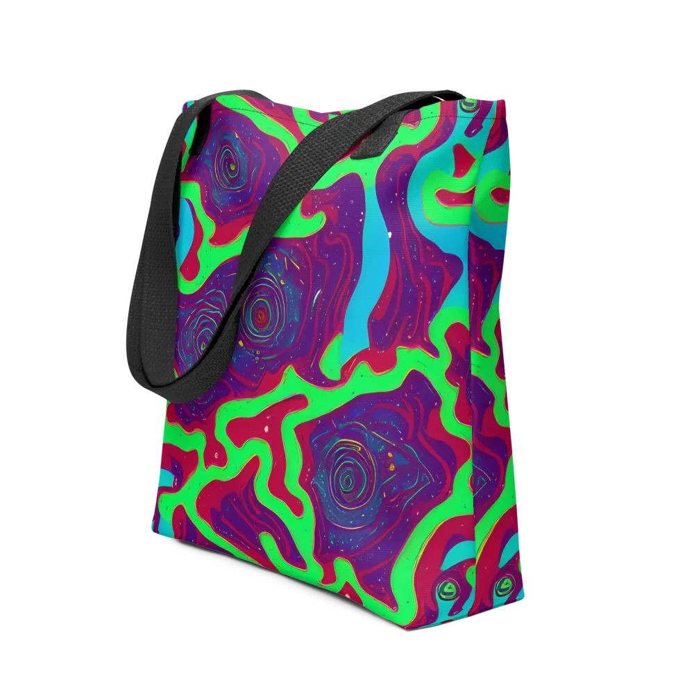 Neon Rose Riot on Tote Bag — Front