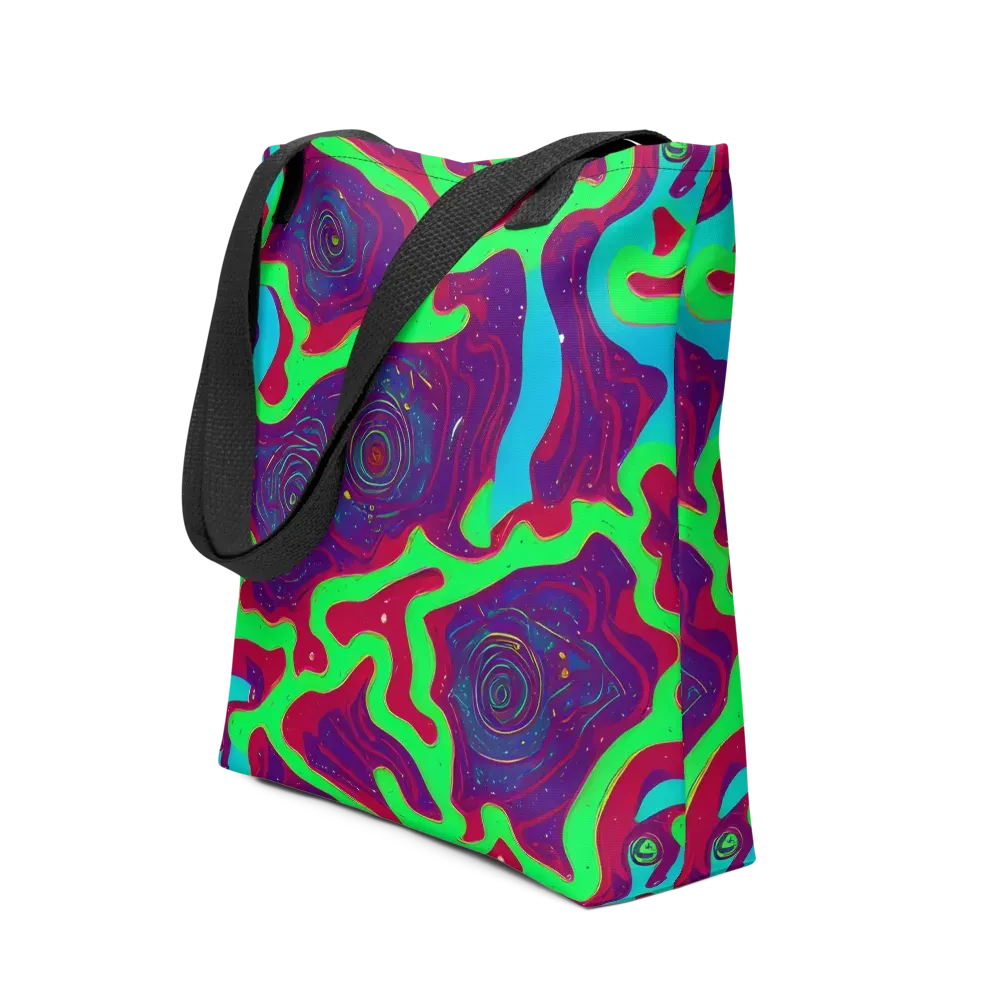 Neon Rose Riot on Tote Bag — Front