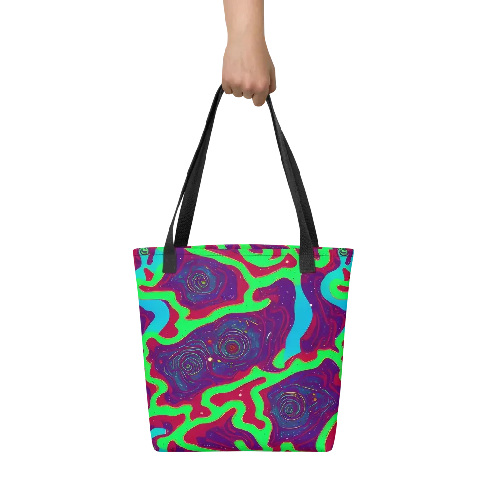 Neon Rose Riot on Tote Bag — Front