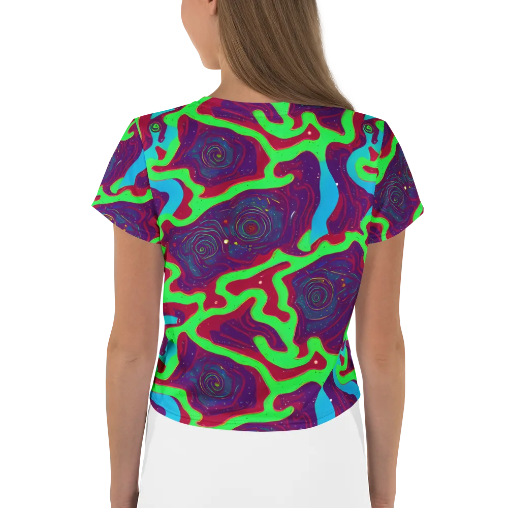 Neon Rose Riot on Crop Tee — Back
