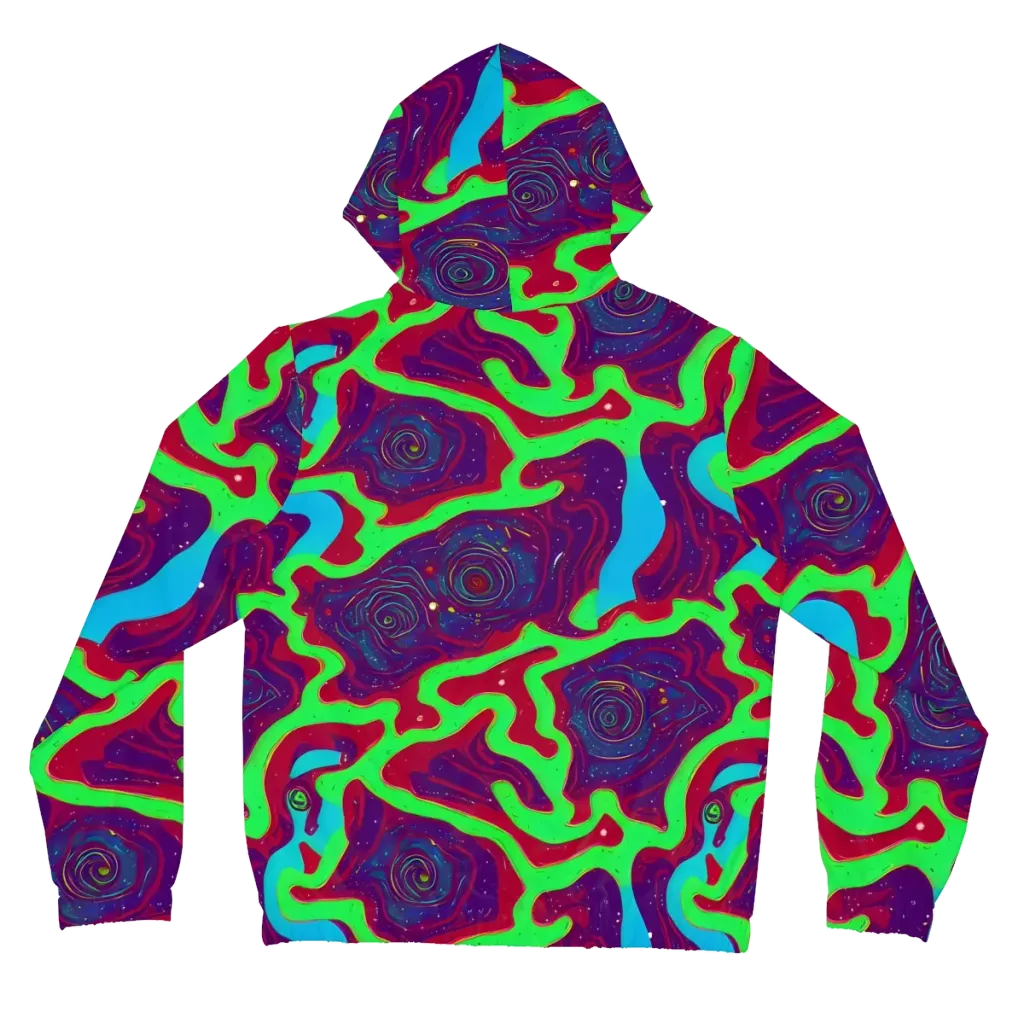 Neon Rose Riot on Women's Full-Zip Hoodie — Back