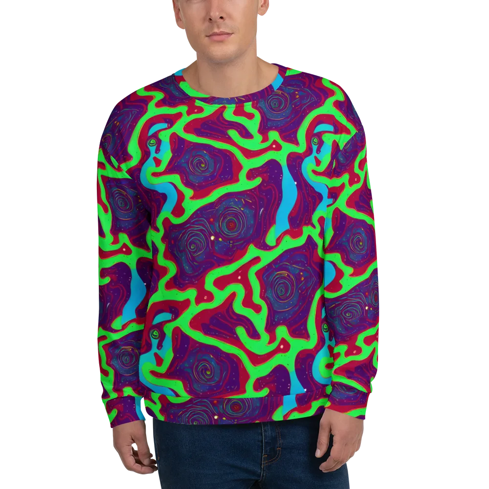 Neon Rose Riot on Sweatshirt — Front