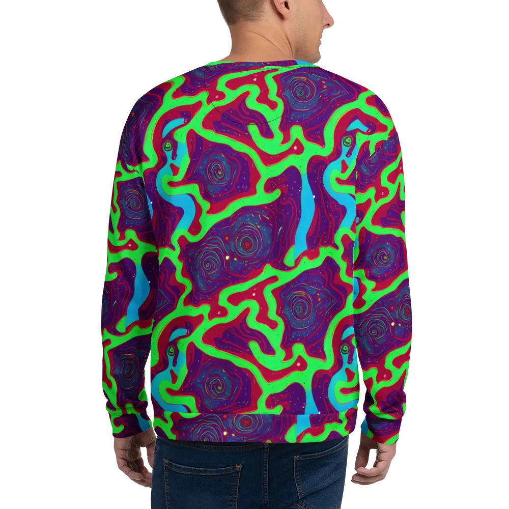 Neon Rose Riot on Sweatshirt — Back