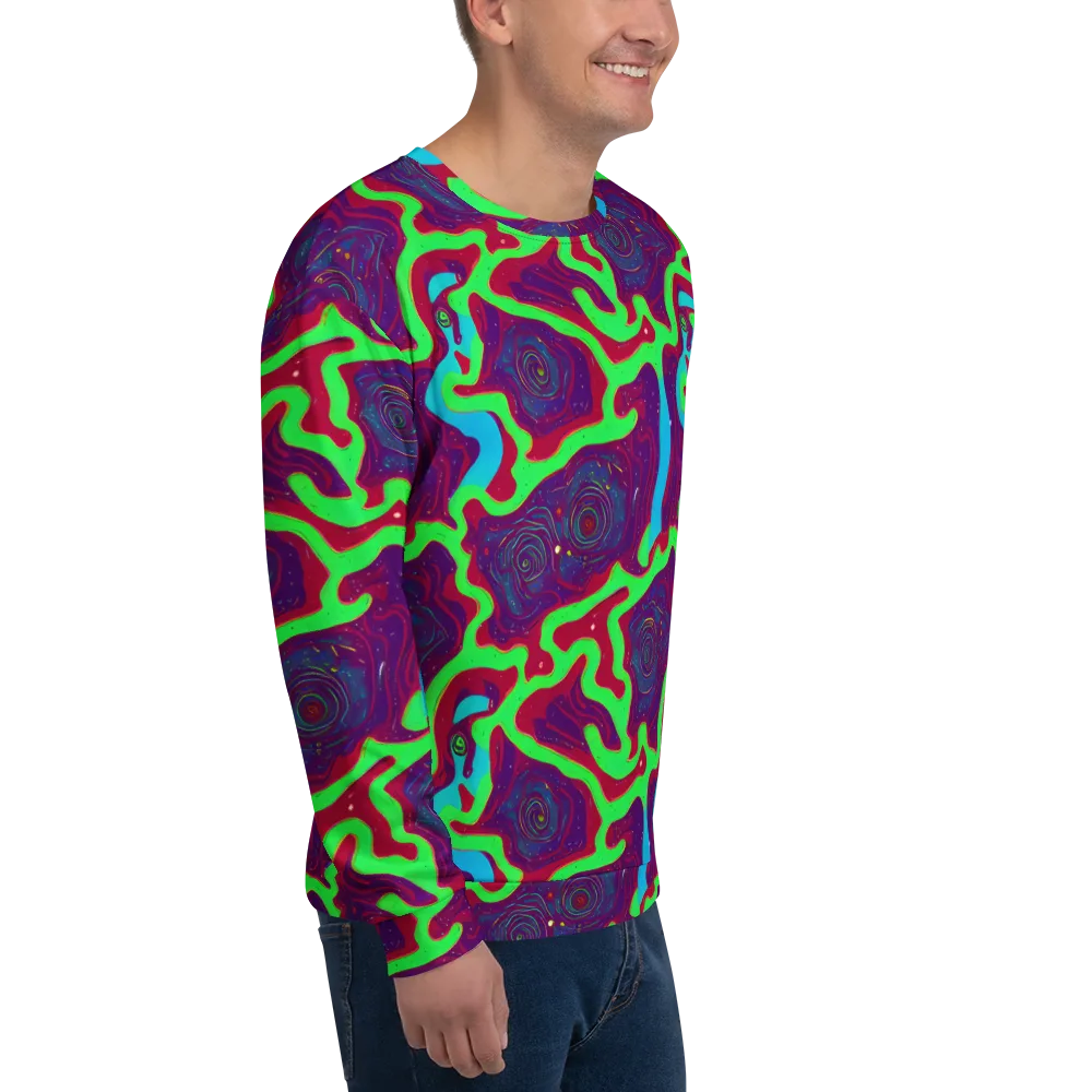Neon Rose Riot on Sweatshirt — Right Front