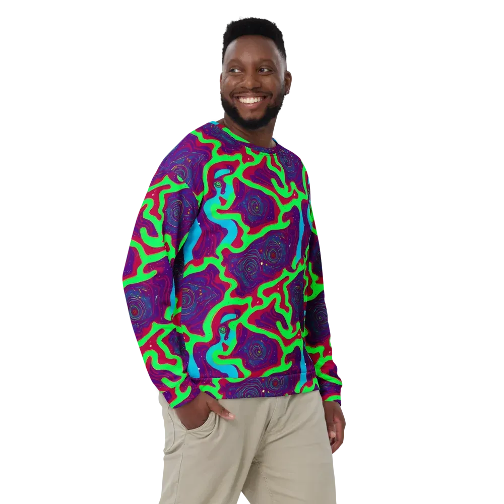 Neon Rose Riot on Sweatshirt — Front
