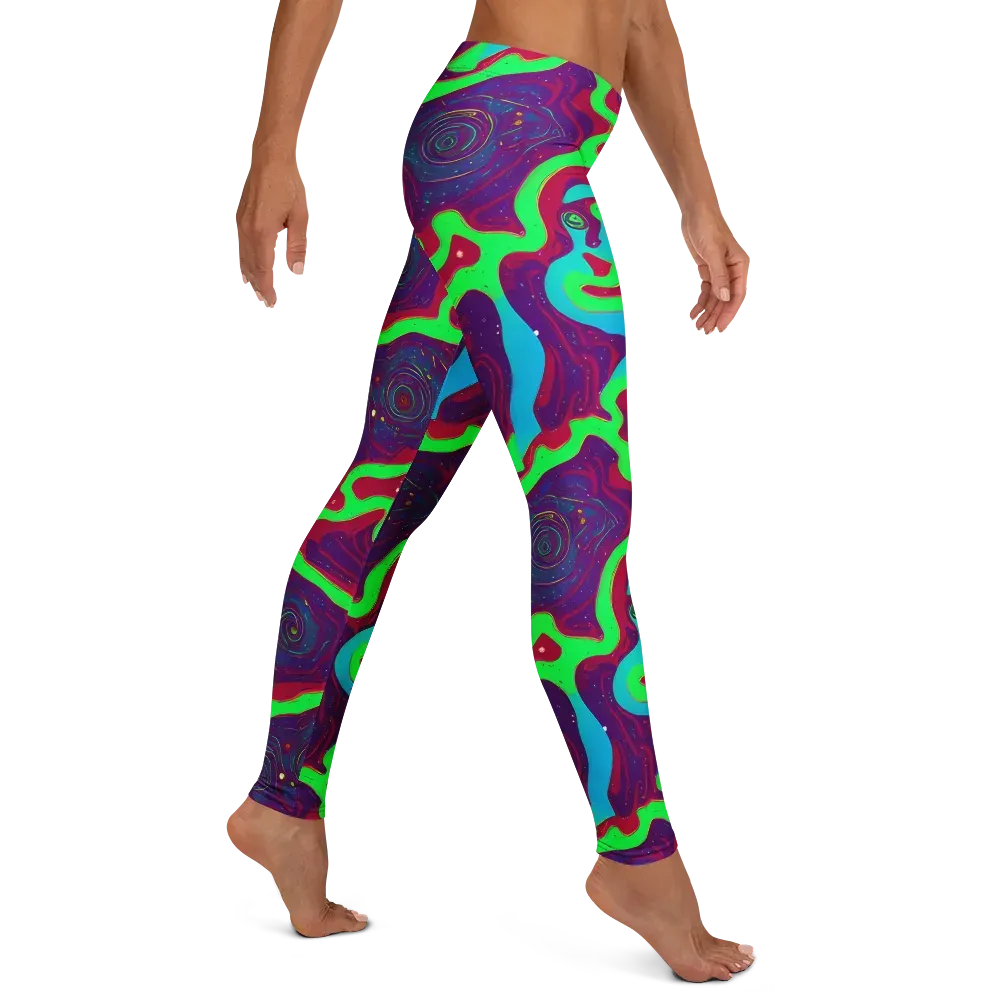 Neon Rose Riot on Leggings — Right