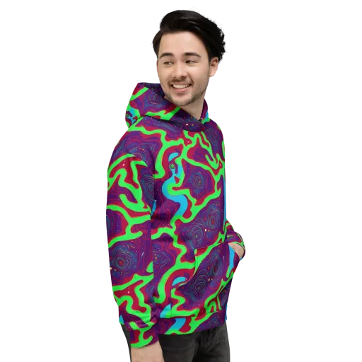Neon Rose Riot on a Hoodie