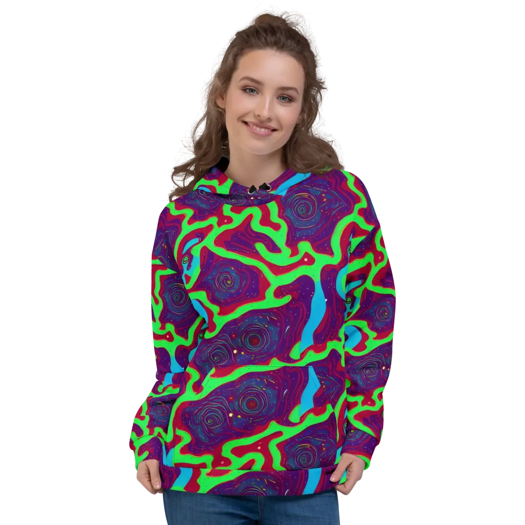 Neon Rose Riot on Hoodie — Front