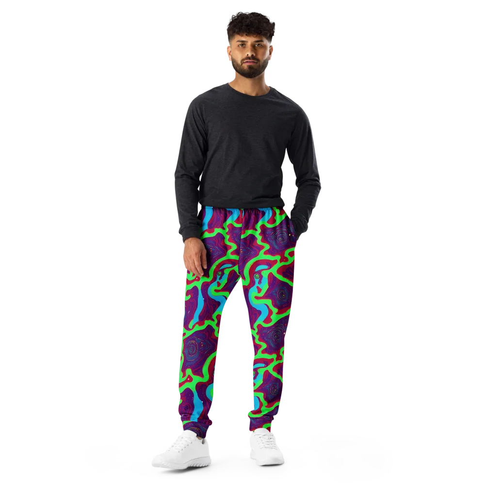 Neon Rose Riot on Men's Joggers — Front