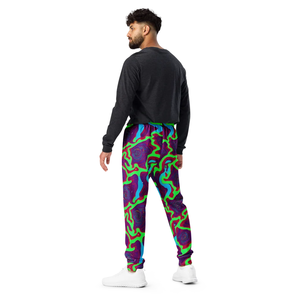 Neon Rose Riot on Men's Joggers — Back