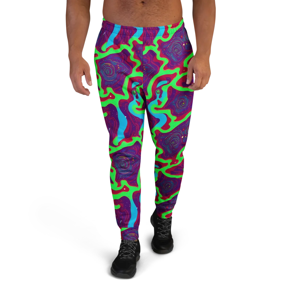 Neon Rose Riot on Men's Joggers — Front