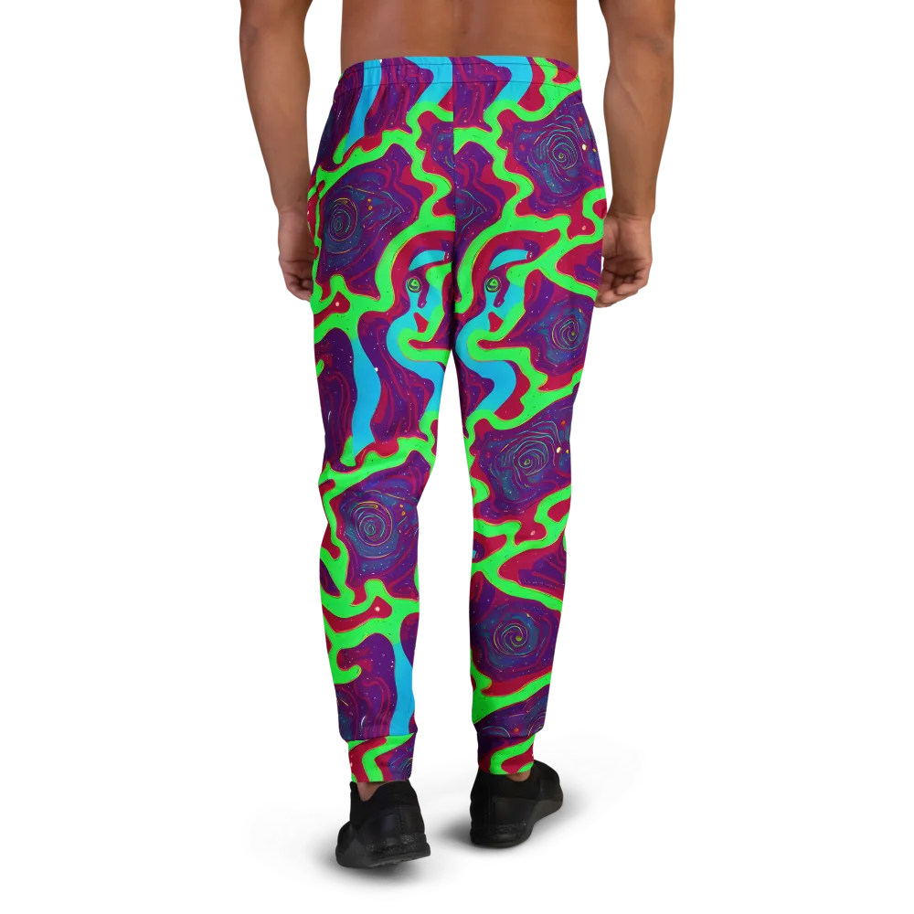 Neon Rose Riot on Men's Joggers — Back