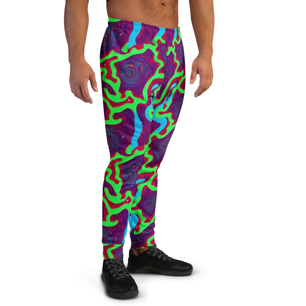 Neon Rose Riot on Men's Joggers — Right