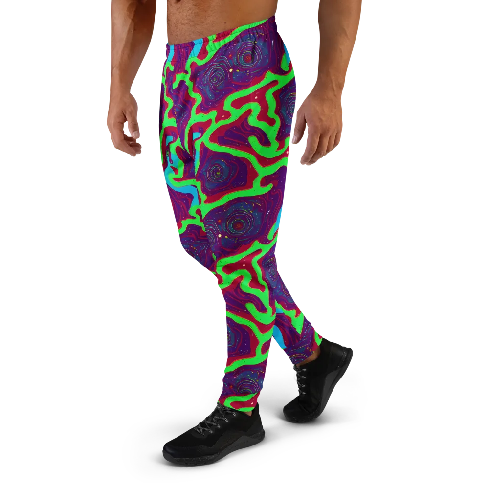 Neon Rose Riot on Men's Joggers — Left