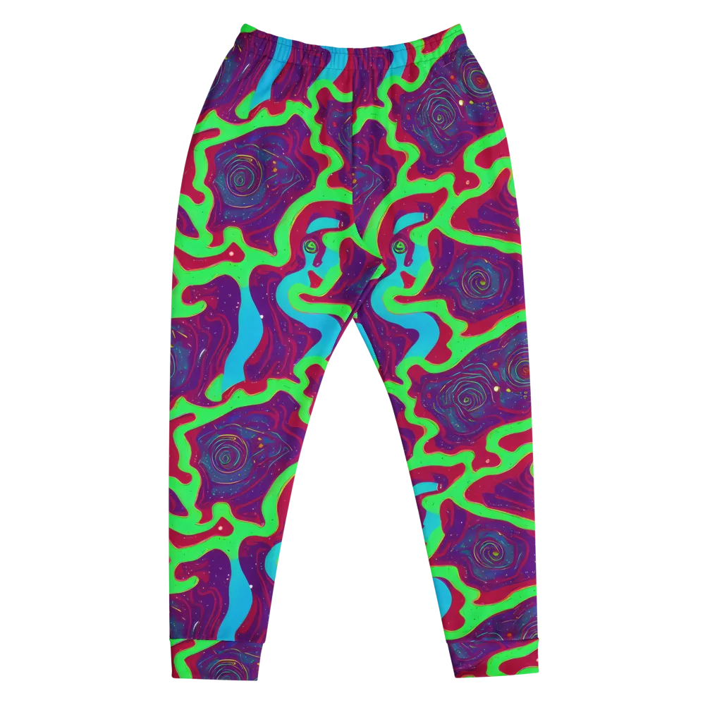 Neon Rose Riot on Men's Joggers — Front