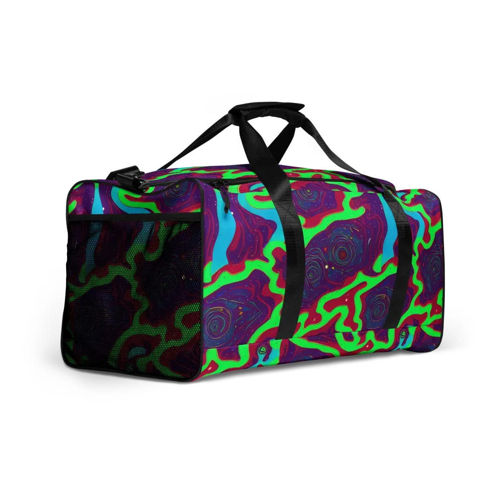 Neon Rose Riot on Duffle Bag — Right Front