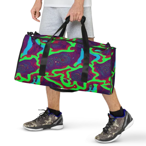 Neon Rose Riot on a Duffle Bag