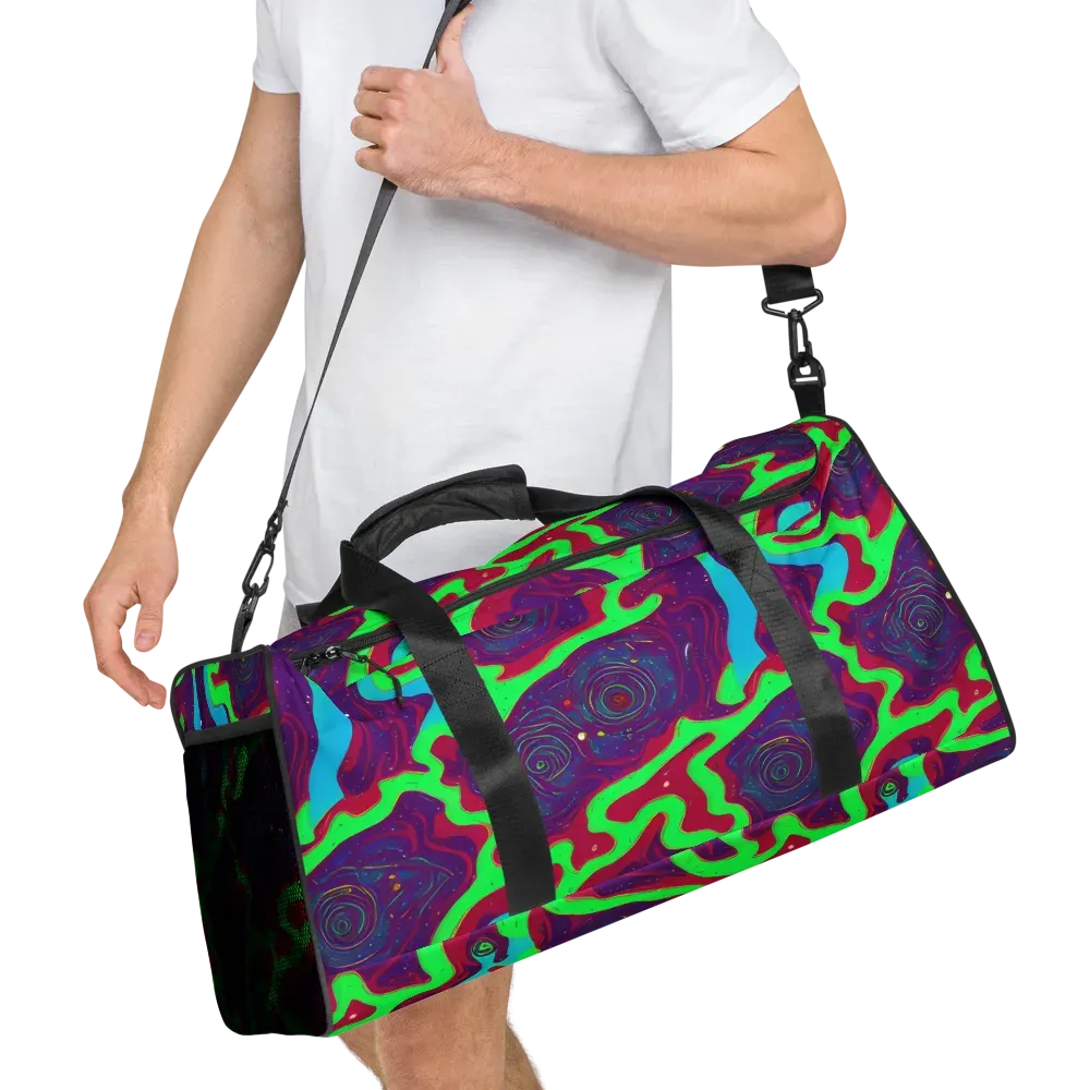 Neon Rose Riot on Duffle Bag — Right Front