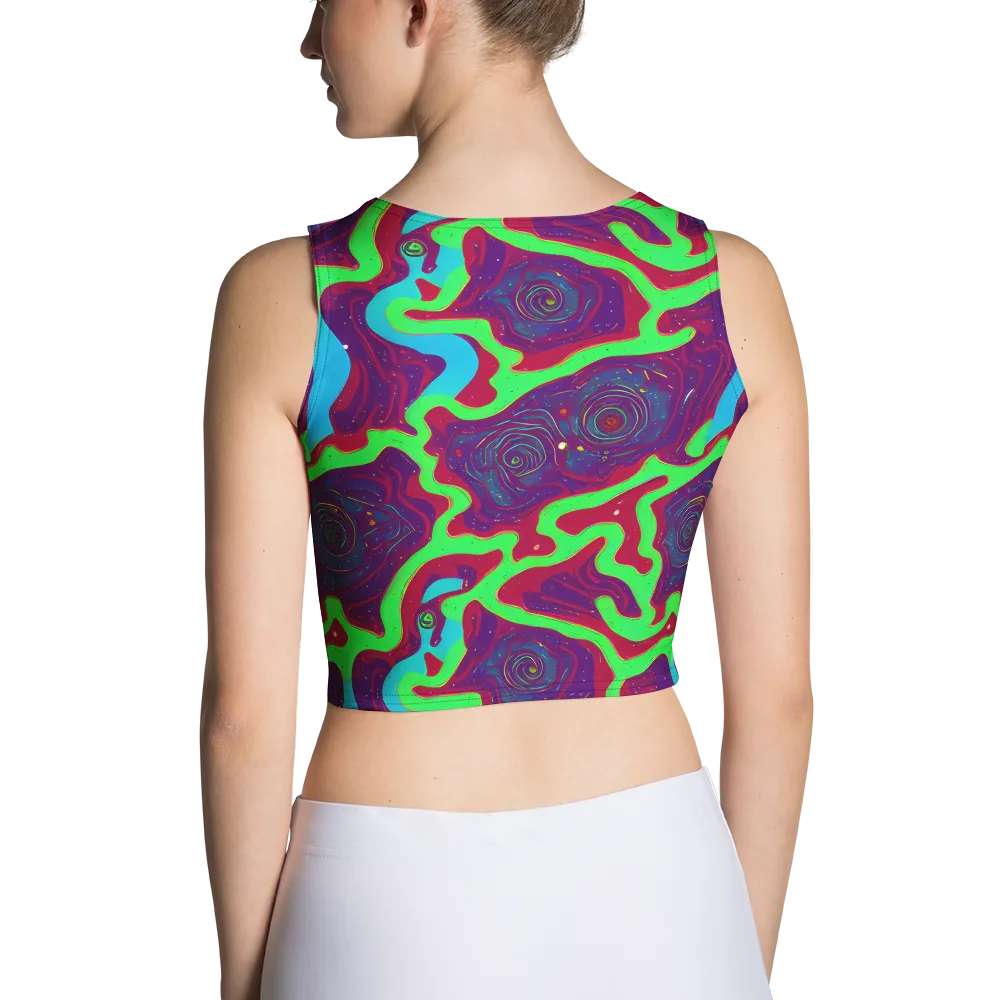 Neon Rose Riot on Crop Top — Back