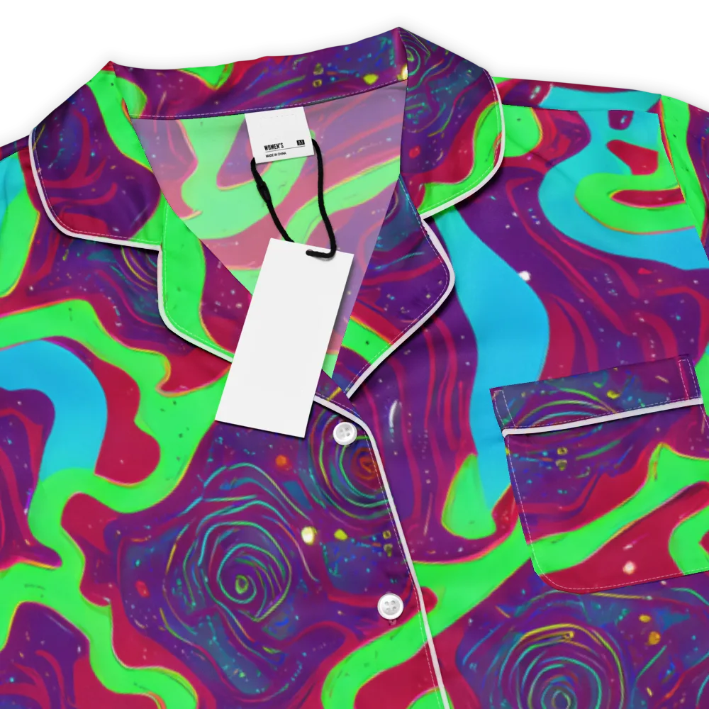 Neon Rose Riot on Women's Short Sleeve Pajama Top — Product details