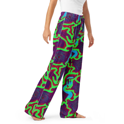 Neon Rose Riot on a Women's Pajama Pants