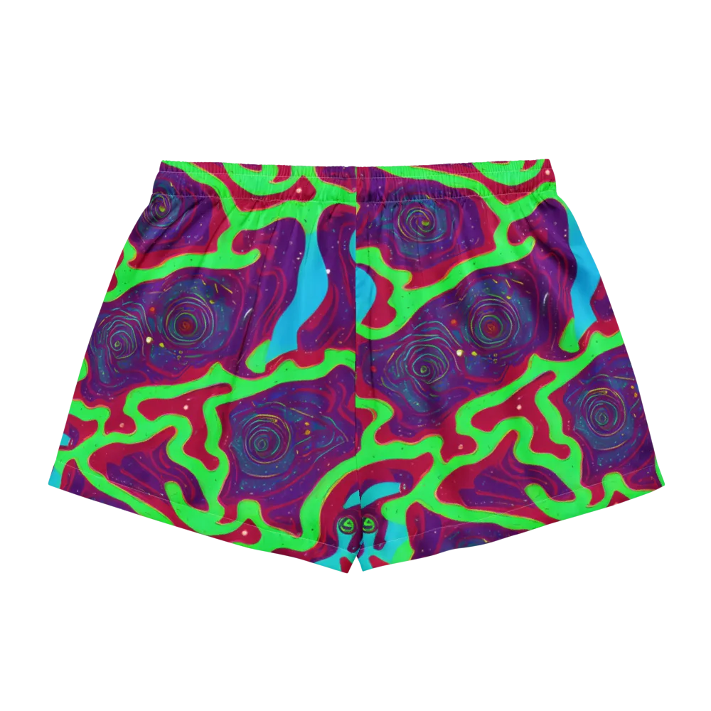 Neon Rose Riot on Women's Pajama Shorts — Back