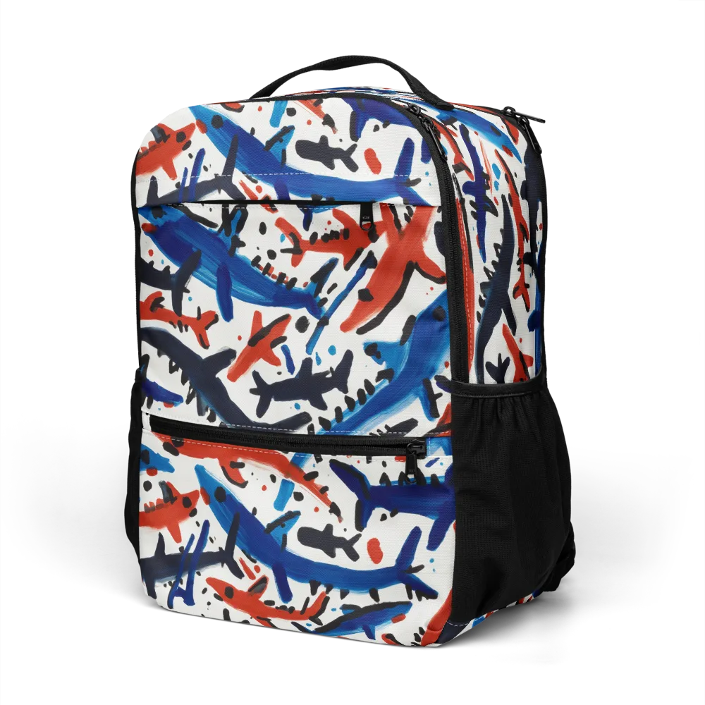 Bluewater Brushstroke on Utility Backpack — Left Front