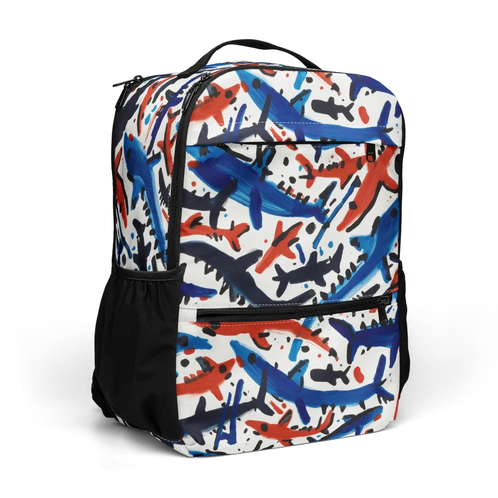Bluewater Brushstroke on Utility Backpack — Right Front