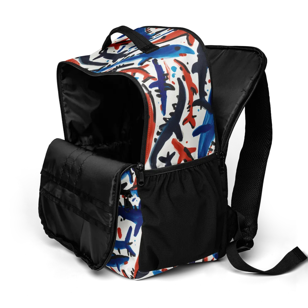 Bluewater Brushstroke on Utility Backpack — Product details 2