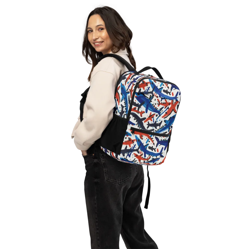 Bluewater Brushstroke on Utility Backpack — Back