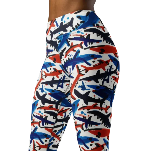 Bluewater Brushstroke on a Yoga Leggings