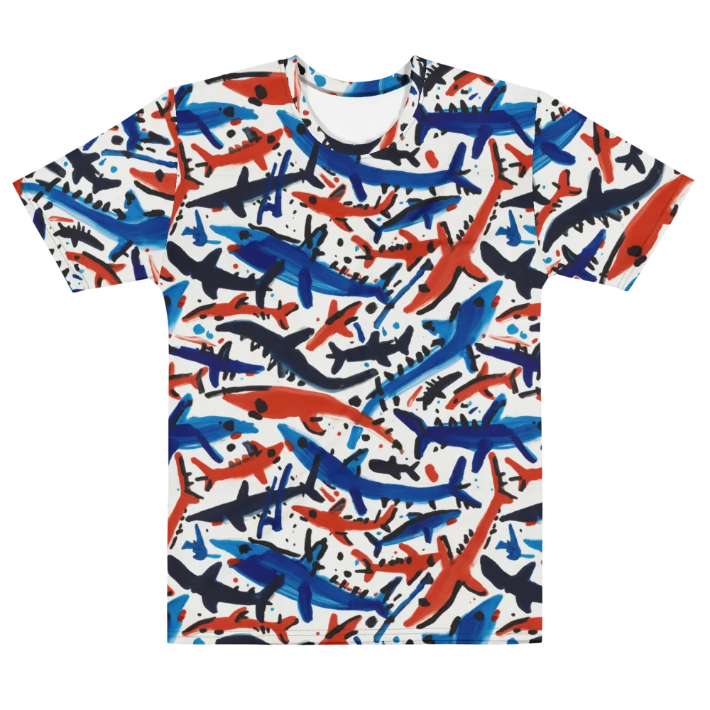 Bluewater Brushstroke on Men's Cotton Crew Neck T-Shirt — Front
