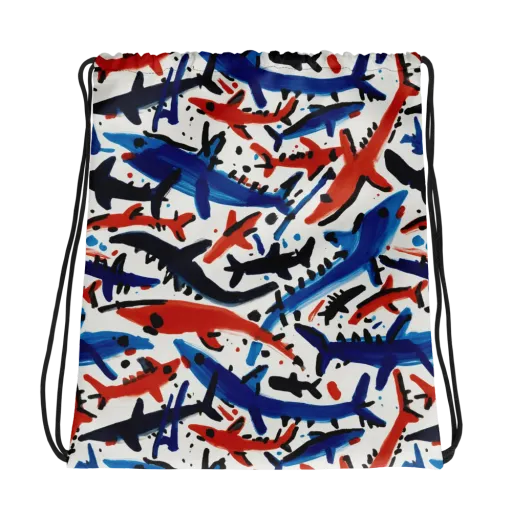Bluewater Brushstroke on a Drawstring Bag