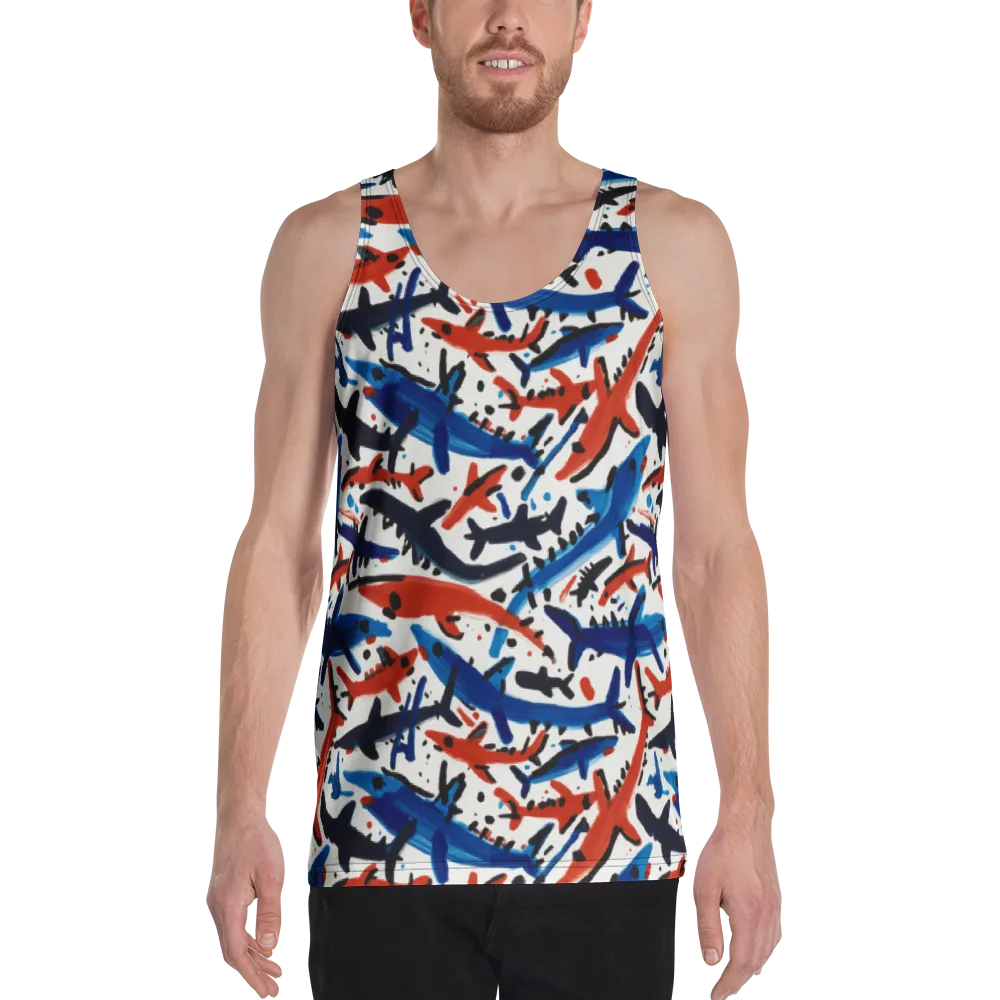 Bluewater Brushstroke on Men's Tank Top — Front