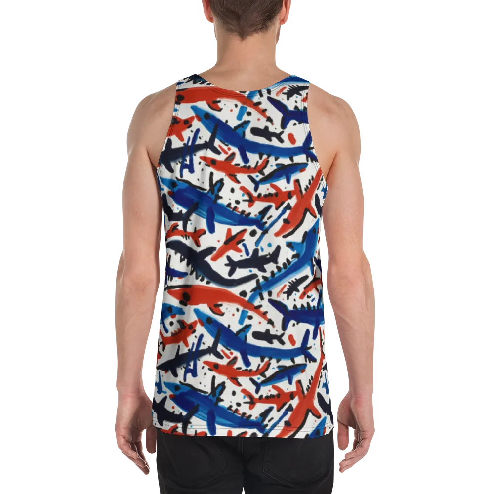 Bluewater Brushstroke on Men's Tank Top — Back