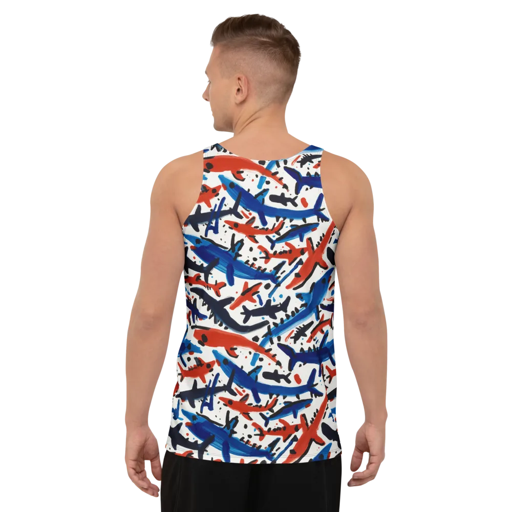 Bluewater Brushstroke on Men's Tank Top — Back