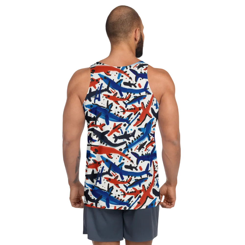 Bluewater Brushstroke on Men's Tank Top — Back