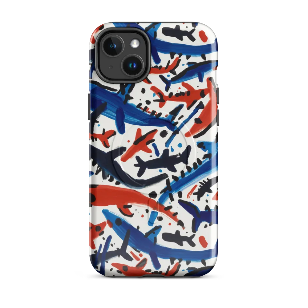 Bluewater Brushstroke on MagSafe Tough Case for iPhone® — Front