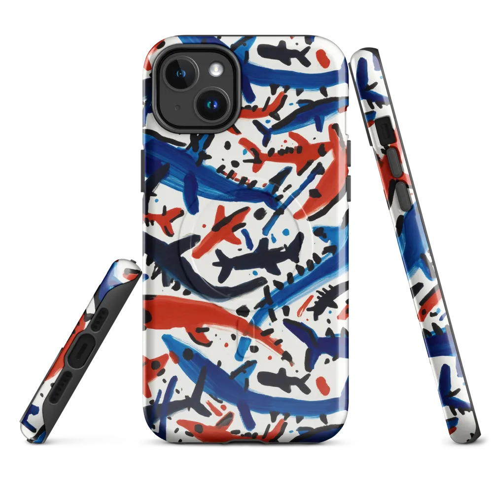 Bluewater Brushstroke on MagSafe Tough Case for iPhone® — Front