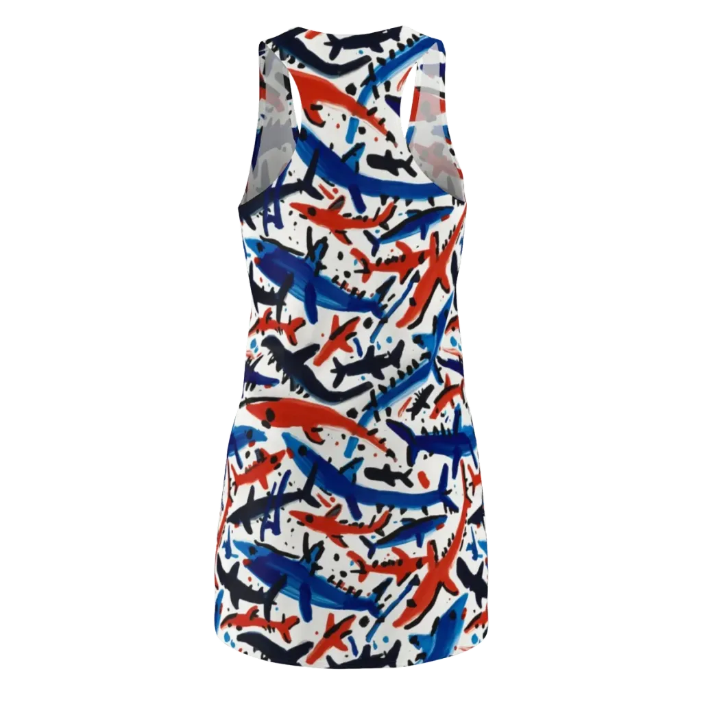 Bluewater Brushstroke on Racerback Dress — Back