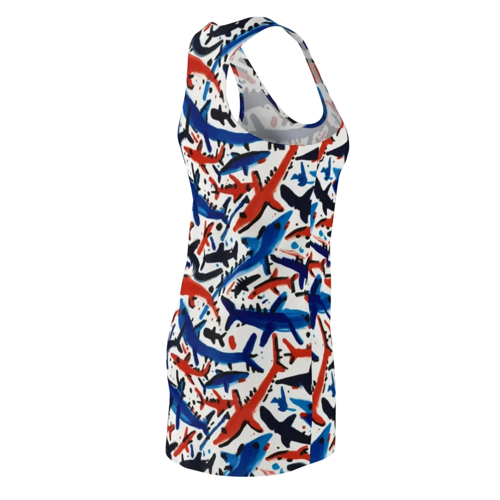 Bluewater Brushstroke on Racerback Dress — Back Side