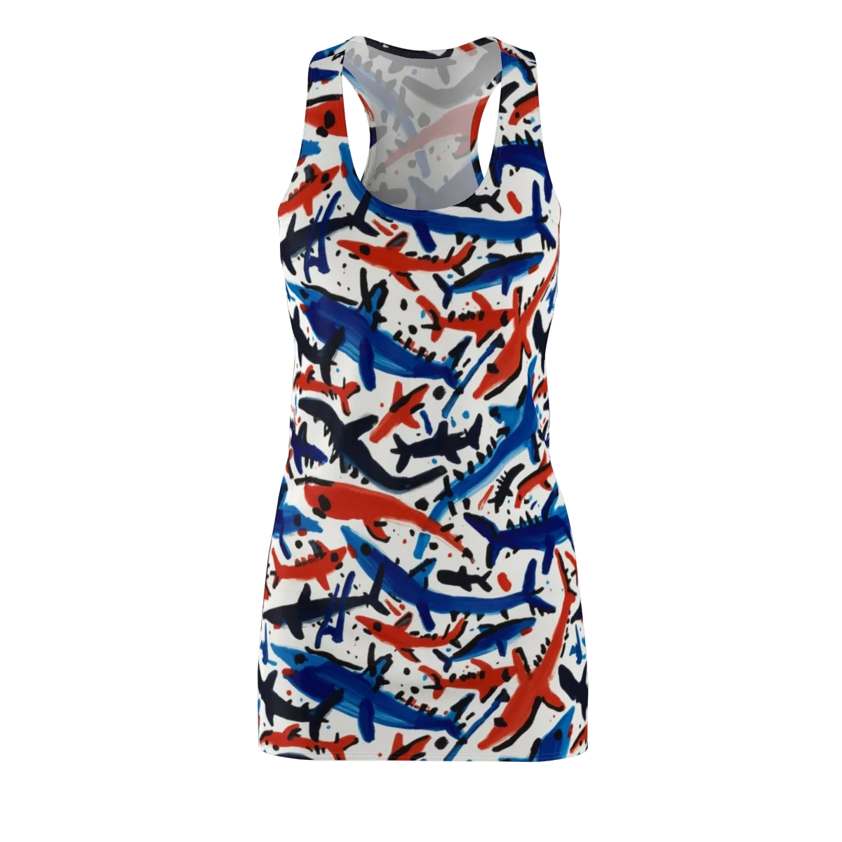 Bluewater Brushstroke on Racerback Dress — Front