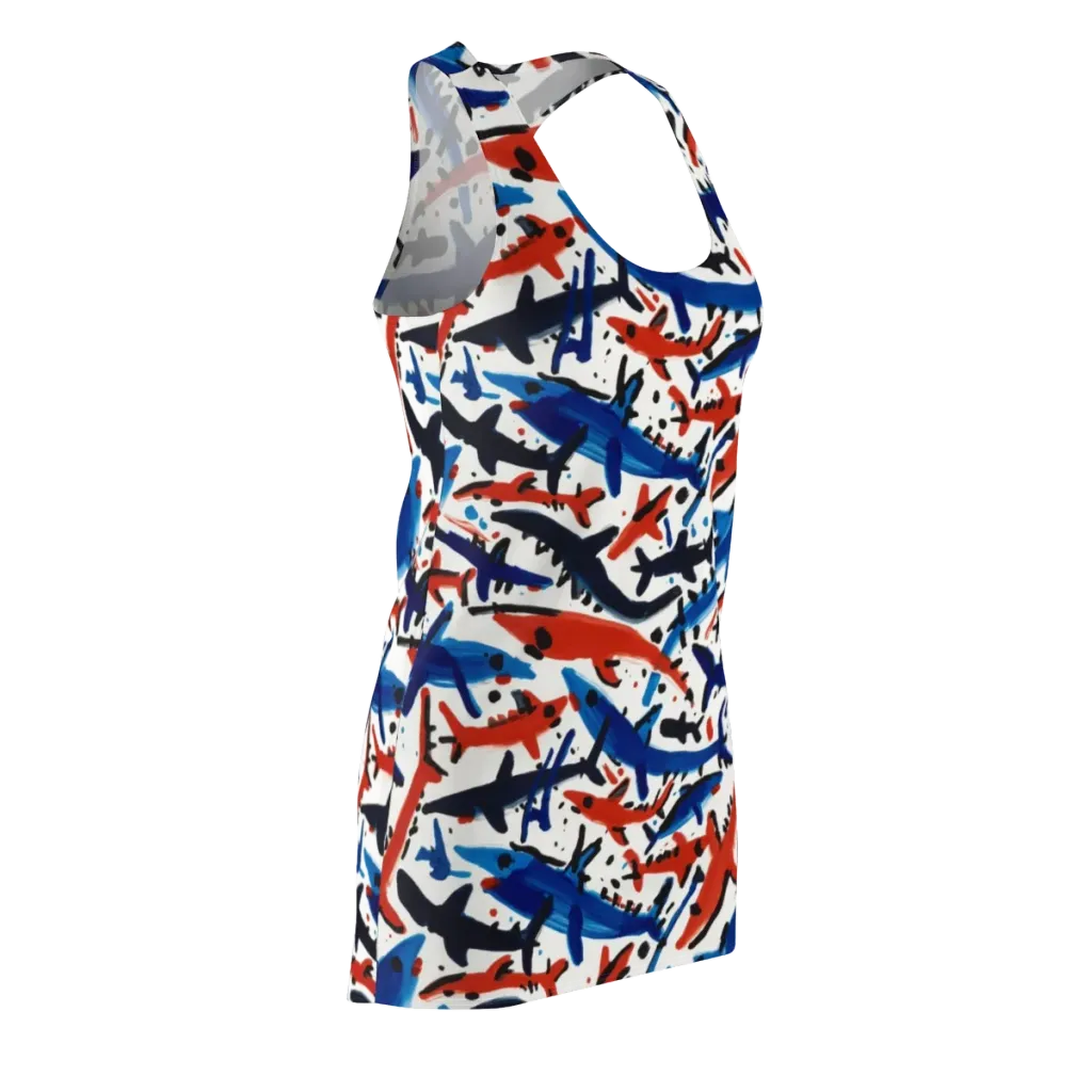 Bluewater Brushstroke on Racerback Dress — Front Side