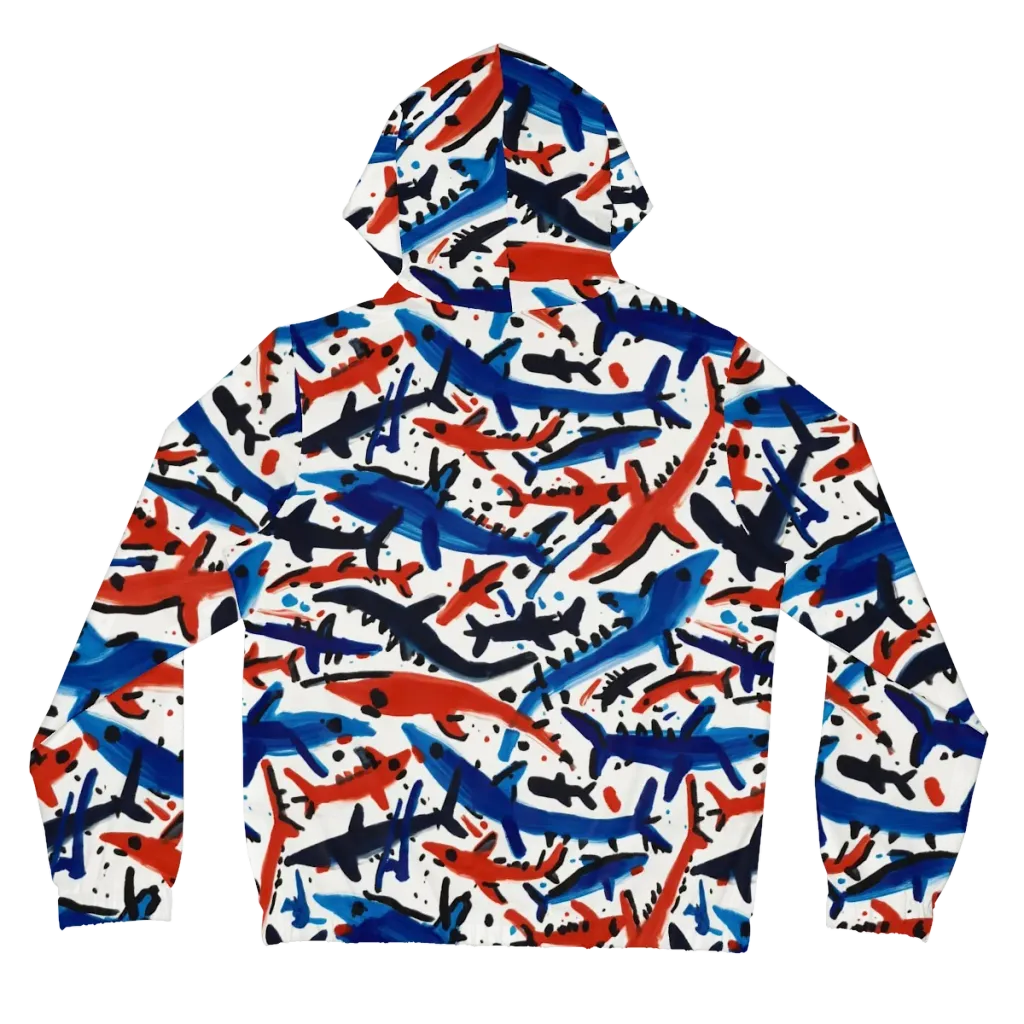 Bluewater Brushstroke on Women's Full-Zip Hoodie — Back