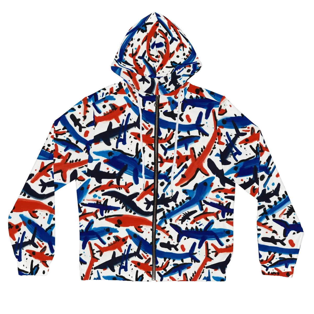 Bluewater Brushstroke on Women's Full-Zip Hoodie — Front