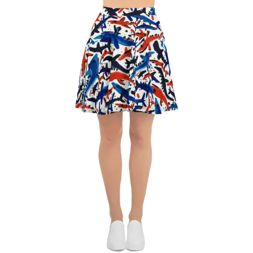 Bluewater Brushstroke on a Skater Skirt